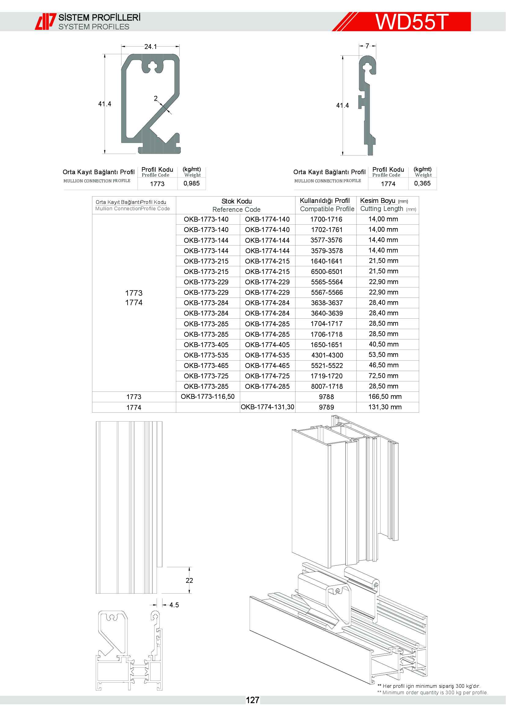 S 55 Yalıtımlı Alüminyum 58